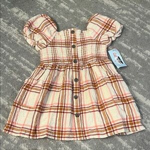 Cat & Jack Pink and Cream Plaid Dress